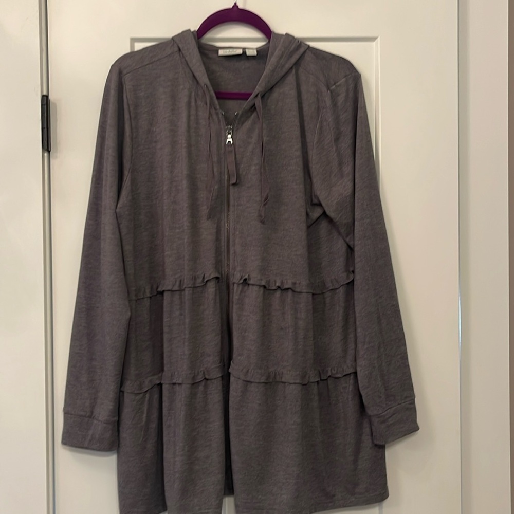 Logo ruffled hoodie